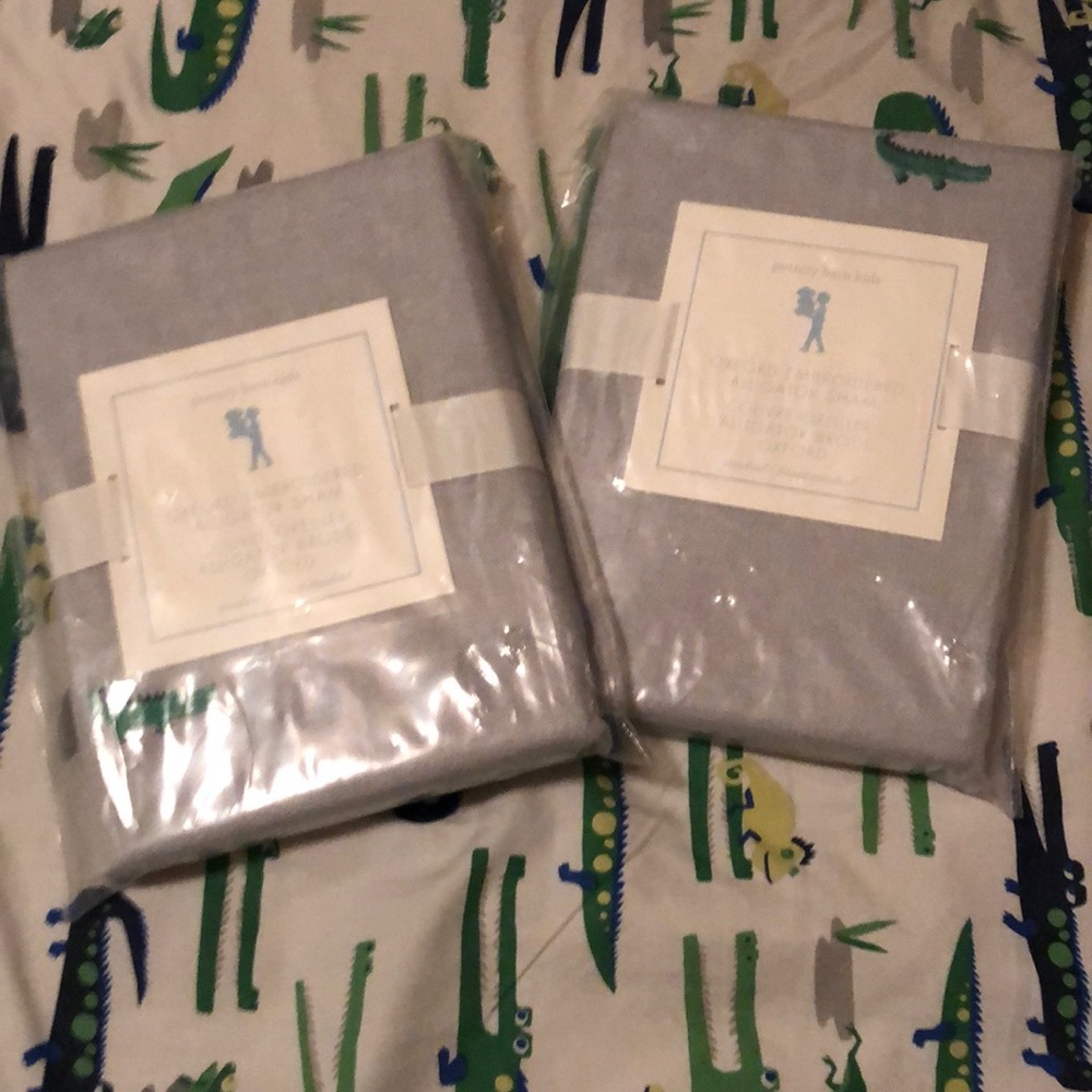 NWT Two Pottery Barn Alligator Pillow Shams